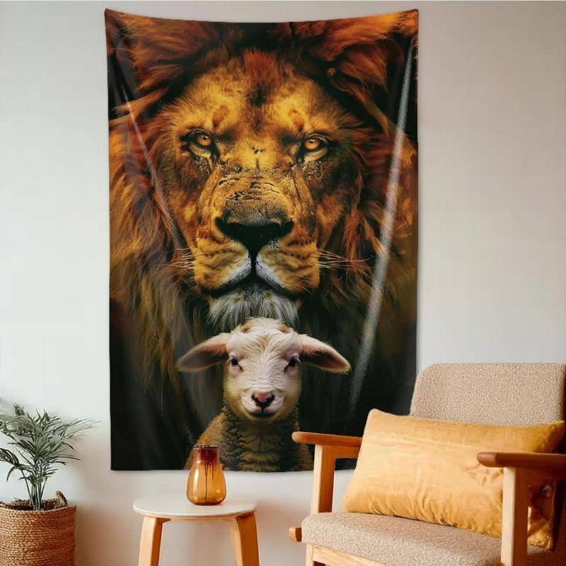Lamb and Lion Tapestry Wall Hanging Lion Animals Cozy Motivational Wall Art Wall Decor for Home Bedroom Dorm Office Living Room 74x94cm(29x37in)
Lamb and Lion Tapestry Wall Hanging Lion Animals Cozy Motivational Wall Art Wall Decor for Home Bedroom Dorm Office Living Room 74x94cm(29x37in)