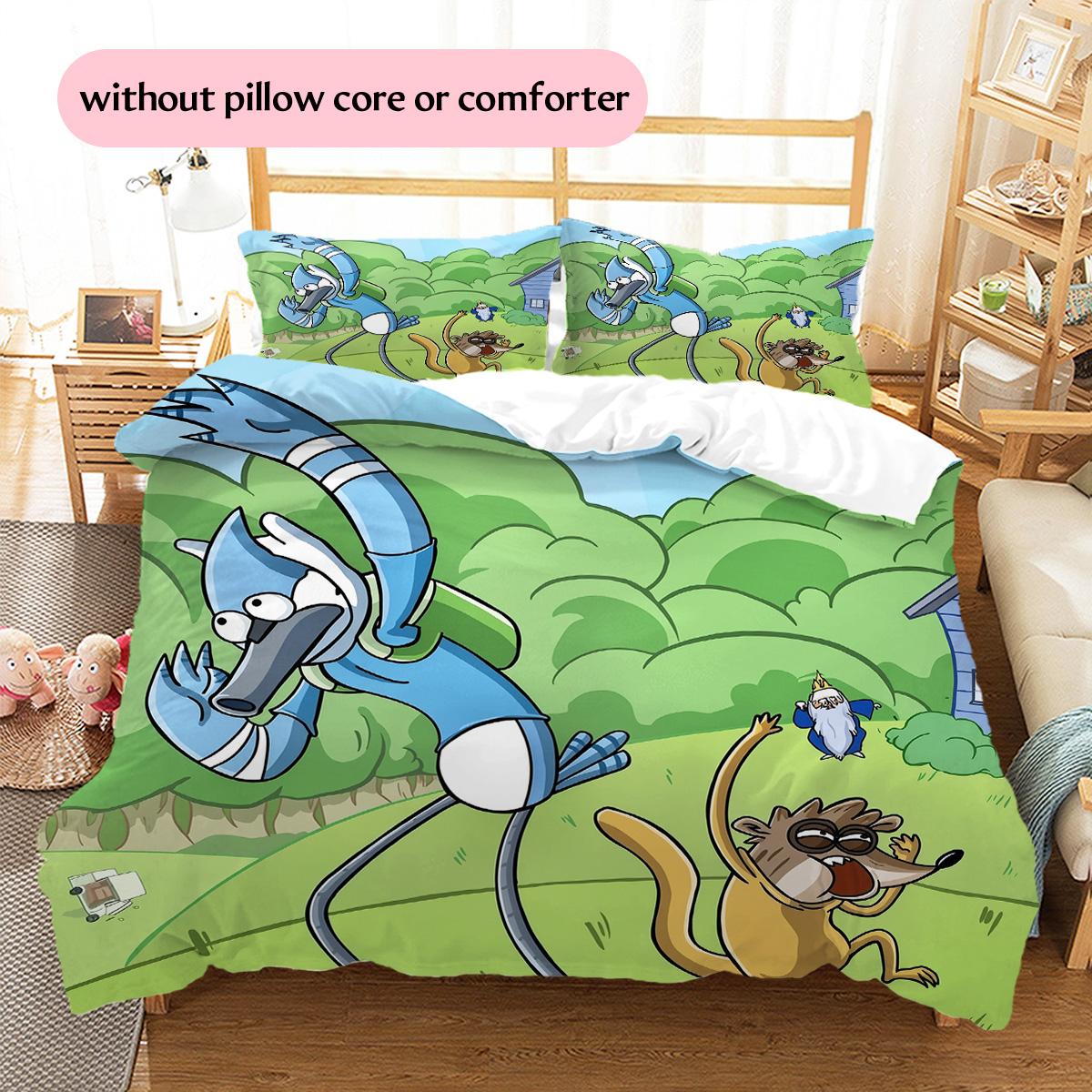 Regular Show Pattern Bedding Quilt Set Home Decoration Gift (1 * duvet cover + 2 * pillowcase without core) 135x200cm
Regular Show Pattern Bedding Quilt Set Home Decoration Gift (1 * duvet cover + 2 * pillowcase without core) 135x200cm