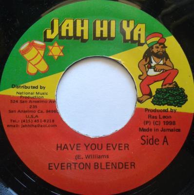 7inch Record EVERTON BLENDER - Have You Ever JAH0003 Jah Hi Ya Recor 1998 Jamaica Reggae, Ska & Dub Used
7inch Record EVERTON BLENDER - Have You Ever JAH0003 Jah Hi Ya Recor 1998 Jamaica Reggae, Ska & Dub Used