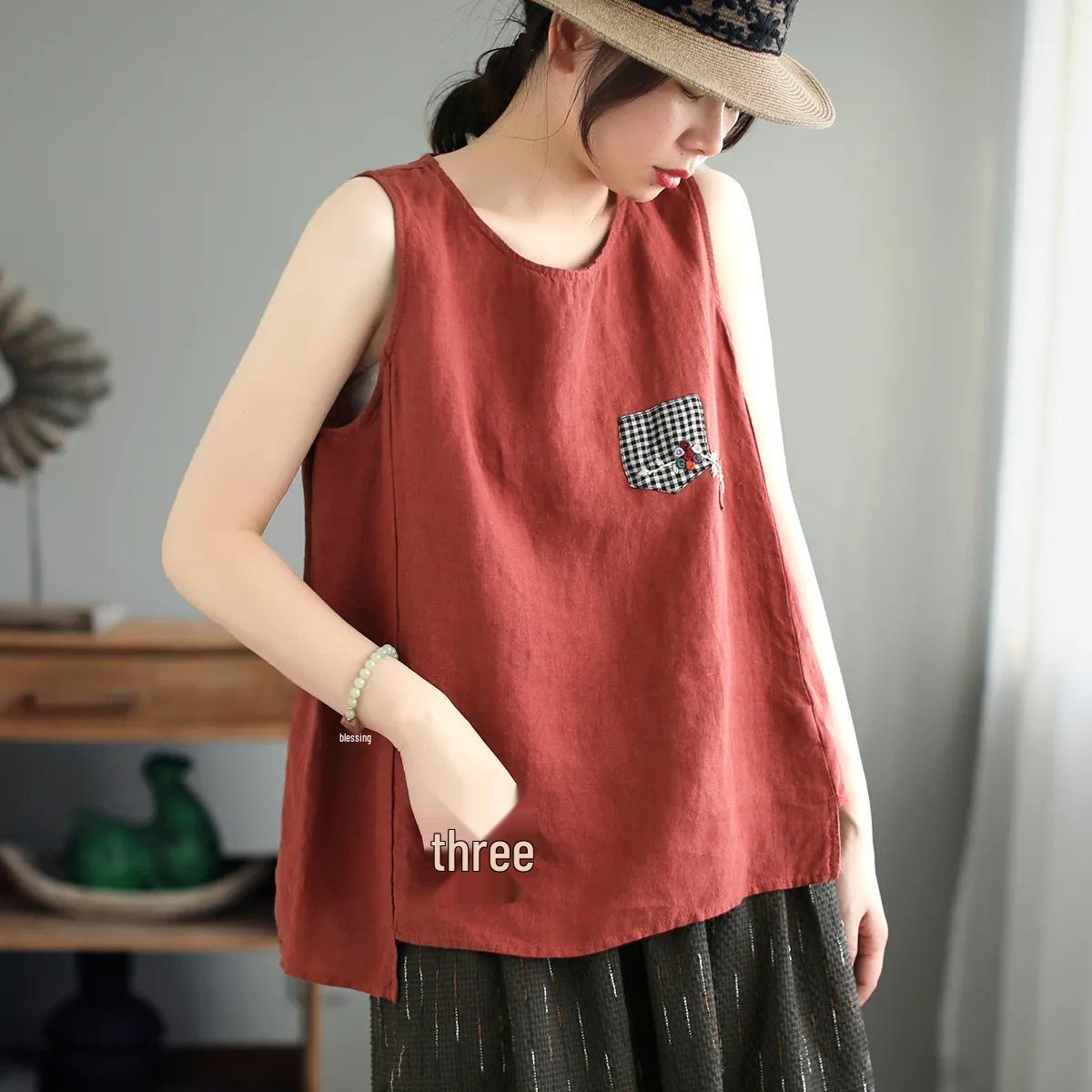 Women s Large Cotton & Linen Retro Camisole: Versatile, Loose, Sleeveless Solid Color Summer Top 3XL (150-170 jin) красный/оранжевый
Women s Large Cotton & Linen Retro Camisole: Versatile, Loose, Sleeveless Solid Color Summer Top 3XL (150-170 jin) красный/оранжевый
