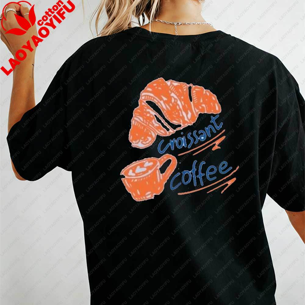 Womens Casual TShirt Croissant Coffee Print Short Sleeve Cute Food Graphic Cotton Tops Fit Streetwear Blouse for Daily Wear S
Womens Casual TShirt Croissant Coffee Print Short Sleeve Cute Food Graphic Cotton Tops Fit Streetwear Blouse for Daily Wear S