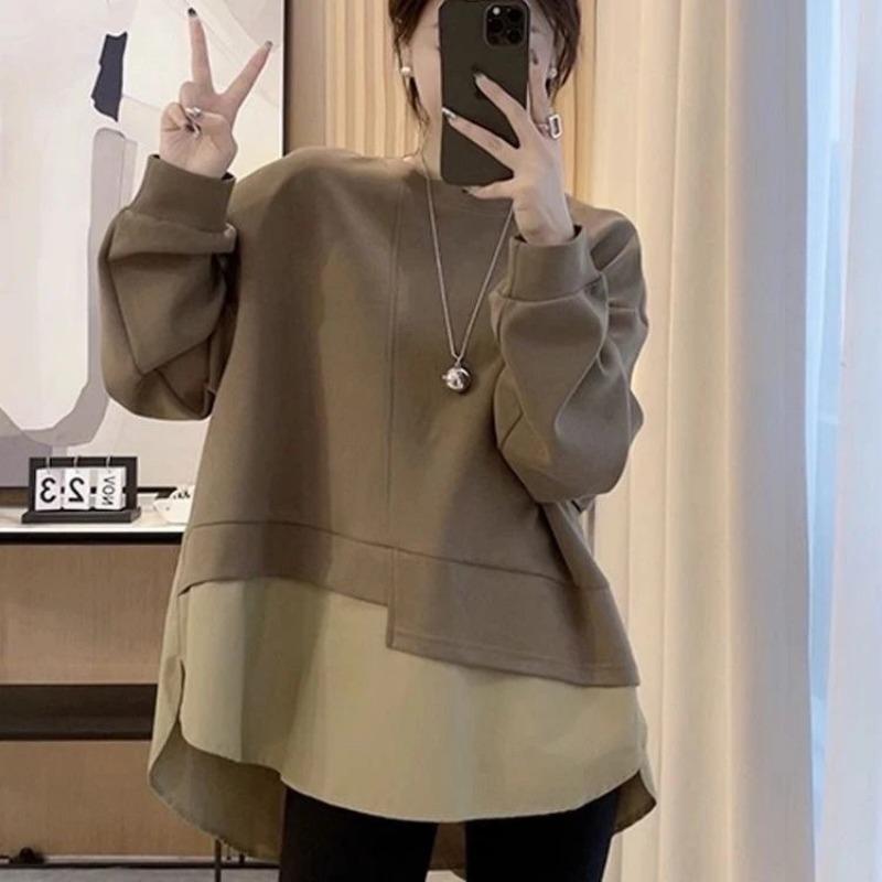 Design Style Splicing Autumn New Loose and Slim Mid-length Sweatshirt for Women with High-end Feel XL кавовий
Design Style Splicing Autumn New Loose and Slim Mid-length Sweatshirt for Women with High-end Feel XL кавовий