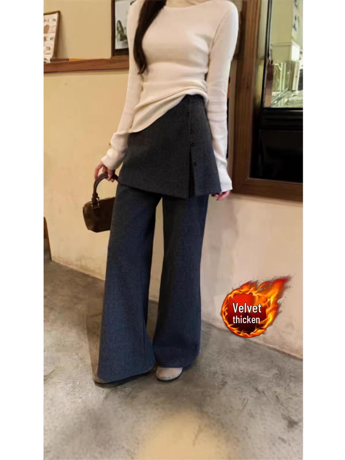 Plus Size Fleece-Lined Removable Butt Cover Grey Wide-Leg Pants for Women, Autumn/Winter 2025 New Style XL
Plus Size Fleece-Lined Removable Butt Cover Grey Wide-Leg Pants for Women, Autumn/Winter 2025 New Style XL