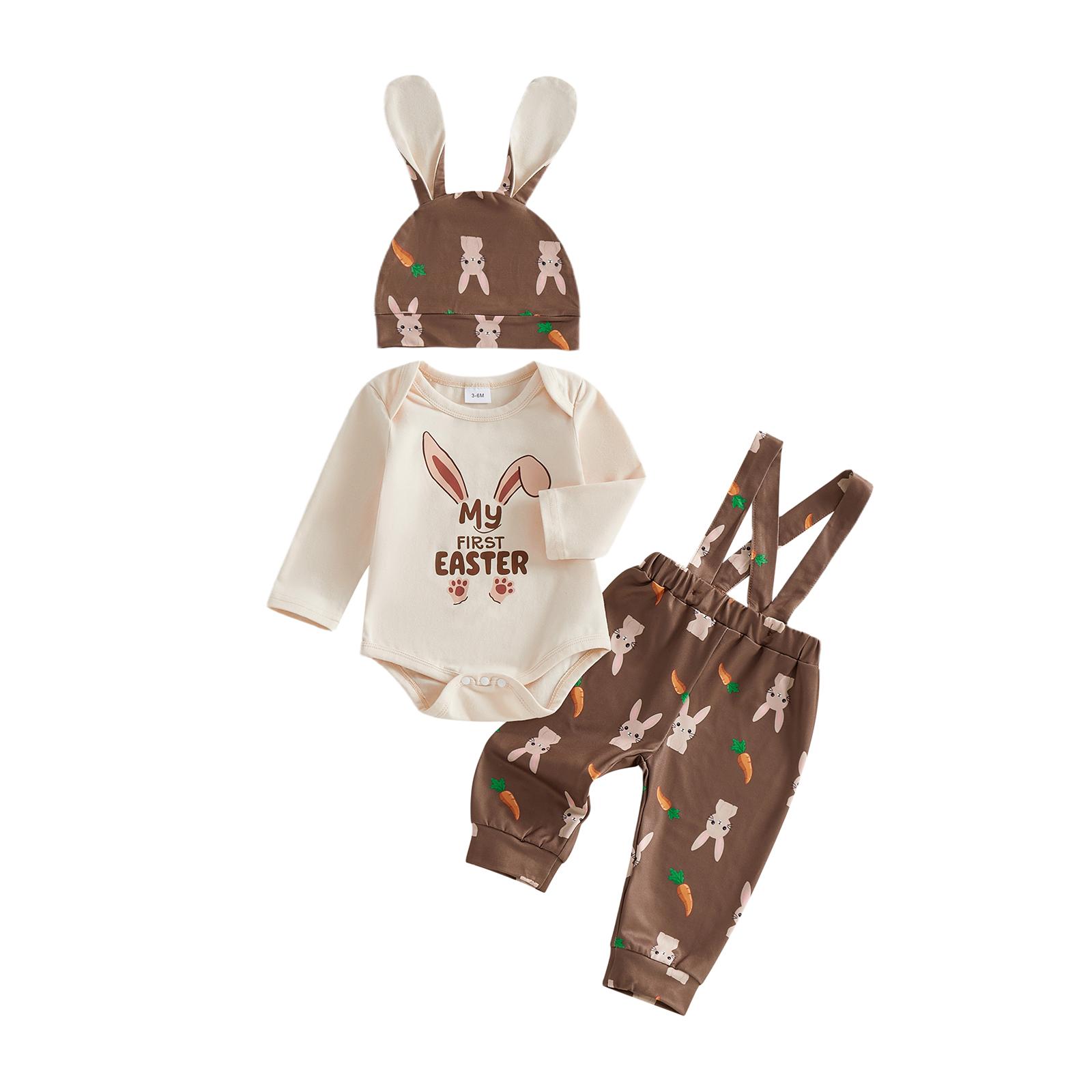Baby Boy Easter Outfits Bunny Print Crew Neck Long Sleeve Romper Suspender Pants and Cap 3 Pcs Set 0-3M коричневый
Baby Boy Easter Outfits Bunny Print Crew Neck Long Sleeve Romper Suspender Pants and Cap 3 Pcs Set 0-3M коричневый