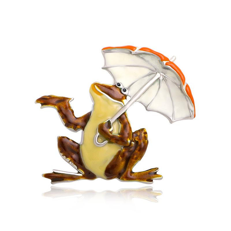 New Fashion Frog Brooch Umbrella Alloy Rhinestone Brooch Creative Versatile Oil Dripping Animal Corsage
New Fashion Frog Brooch Umbrella Alloy Rhinestone Brooch Creative Versatile Oil Dripping Animal Corsage
