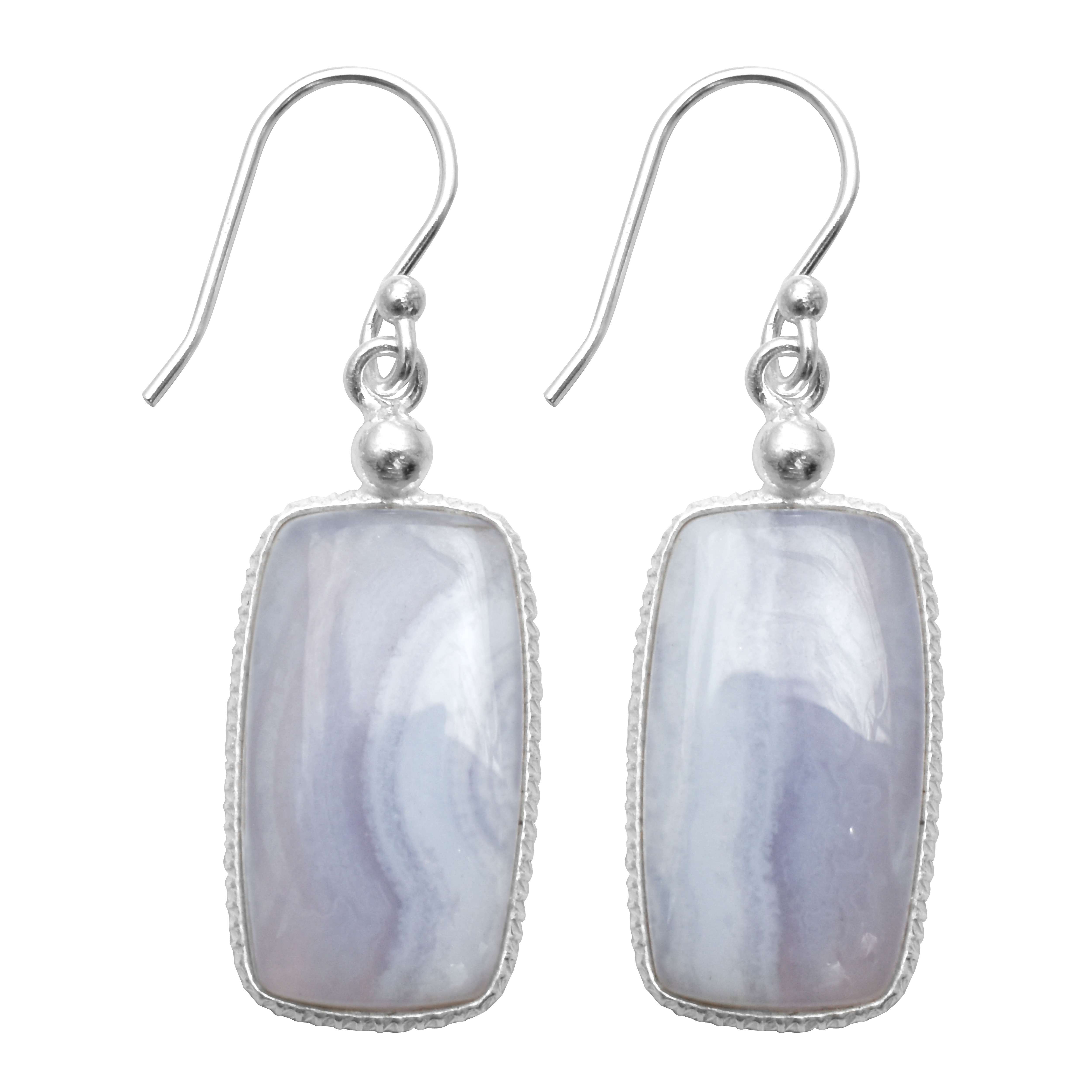 Blue Lace Agate Gemstone Earrings Solid 925 Sterling Silver Handmade Earrings Jewelry Gift For Women And Girls E-3457
Blue Lace Agate Gemstone Earrings Solid 925 Sterling Silver Handmade Earrings Jewelry Gift For Women And Girls E-3457