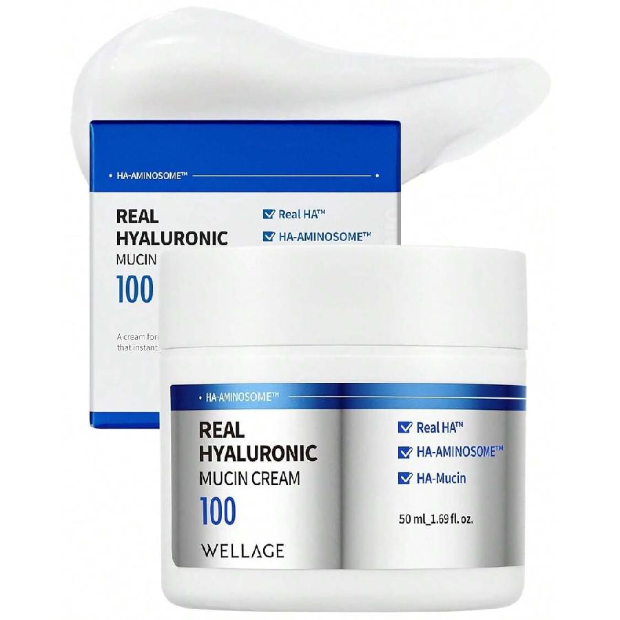 WELLAGE Real Hyaluronic Mucin Cream 50ml - Korean Daily Face Gel Moisturizer - Ultimate Hydration And Elasticity With Pure Hyaluronic Acid
WELLAGE Real Hyaluronic Mucin Cream 50ml - Korean Daily Face Gel Moisturizer - Ultimate Hydration And Elasticity With Pure Hyaluronic Acid