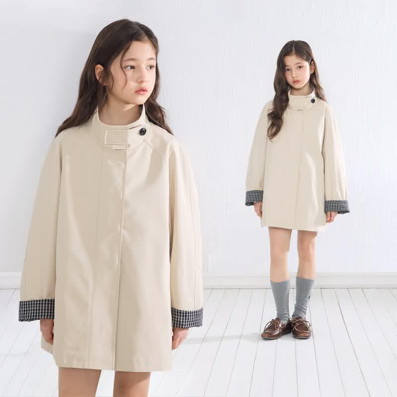 Girls Retro Plaid Stand Collar Trench Coat 170CM
Girls Retro Plaid Stand Collar Trench Coat 170CM