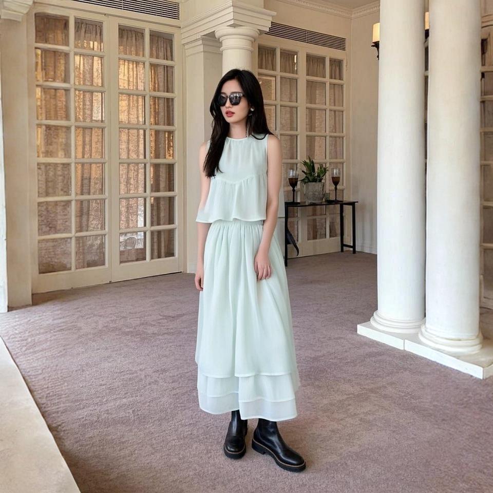 Mint Green Sleeveless Two-Piece Set: Elegant Layered Summer Top and Skirt for Women Small мятный зеленый
Mint Green Sleeveless Two-Piece Set: Elegant Layered Summer Top and Skirt for Women Small мятный зеленый