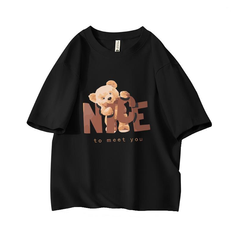 Cute Teddy Bear Nice To Meet You Oversized Short Sleeve O Neck T Shirt Graphic Print 100 Cotton 2000s Women Tops clothes Summer 4XL
Cute Teddy Bear Nice To Meet You Oversized Short Sleeve O Neck T Shirt Graphic Print 100 Cotton 2000s Women Tops clothes Summer 4XL