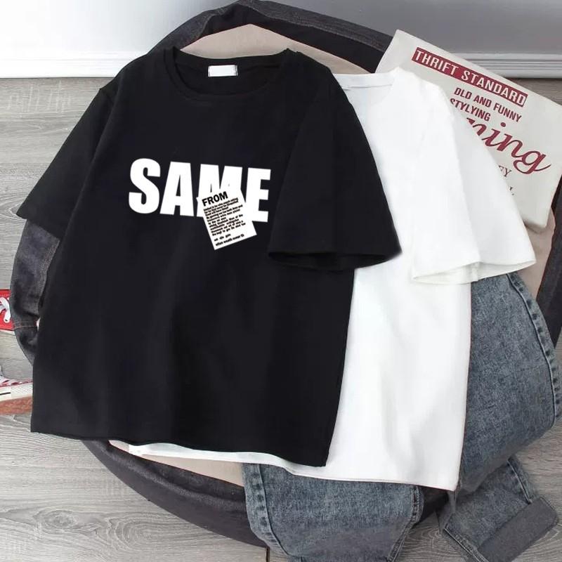 White loose cotton short-sleeved t-shirt for men and women of the same style, couple s summer top tide S
White loose cotton short-sleeved t-shirt for men and women of the same style, couple s summer top tide S