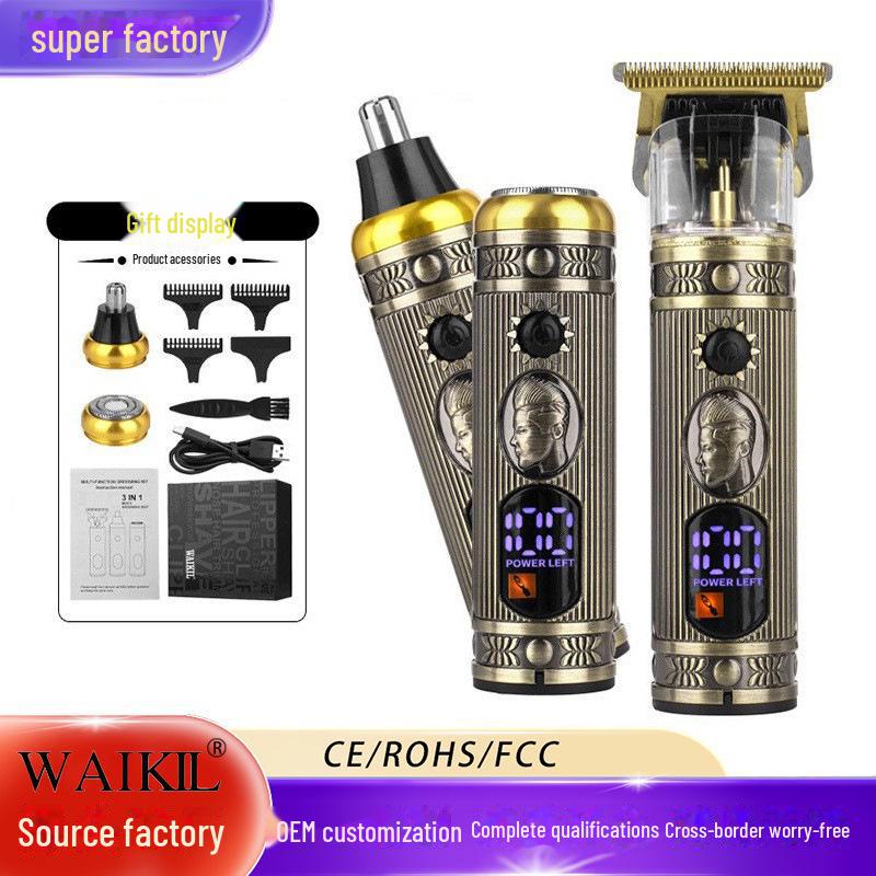Adjustable Three-in-One Electric Hair Clipper with Oil Head Carving Shears WL-013 чорний
Adjustable Three-in-One Electric Hair Clipper with Oil Head Carving Shears WL-013 чорний