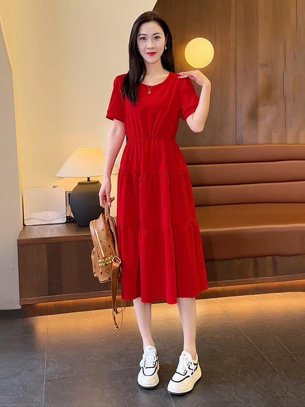 2024 Women s Summer Mid-Length Short-Sleeve Casual Dress: Slimming, High-Waisted, Loose Fit L красный
2024 Women s Summer Mid-Length Short-Sleeve Casual Dress: Slimming, High-Waisted, Loose Fit L красный