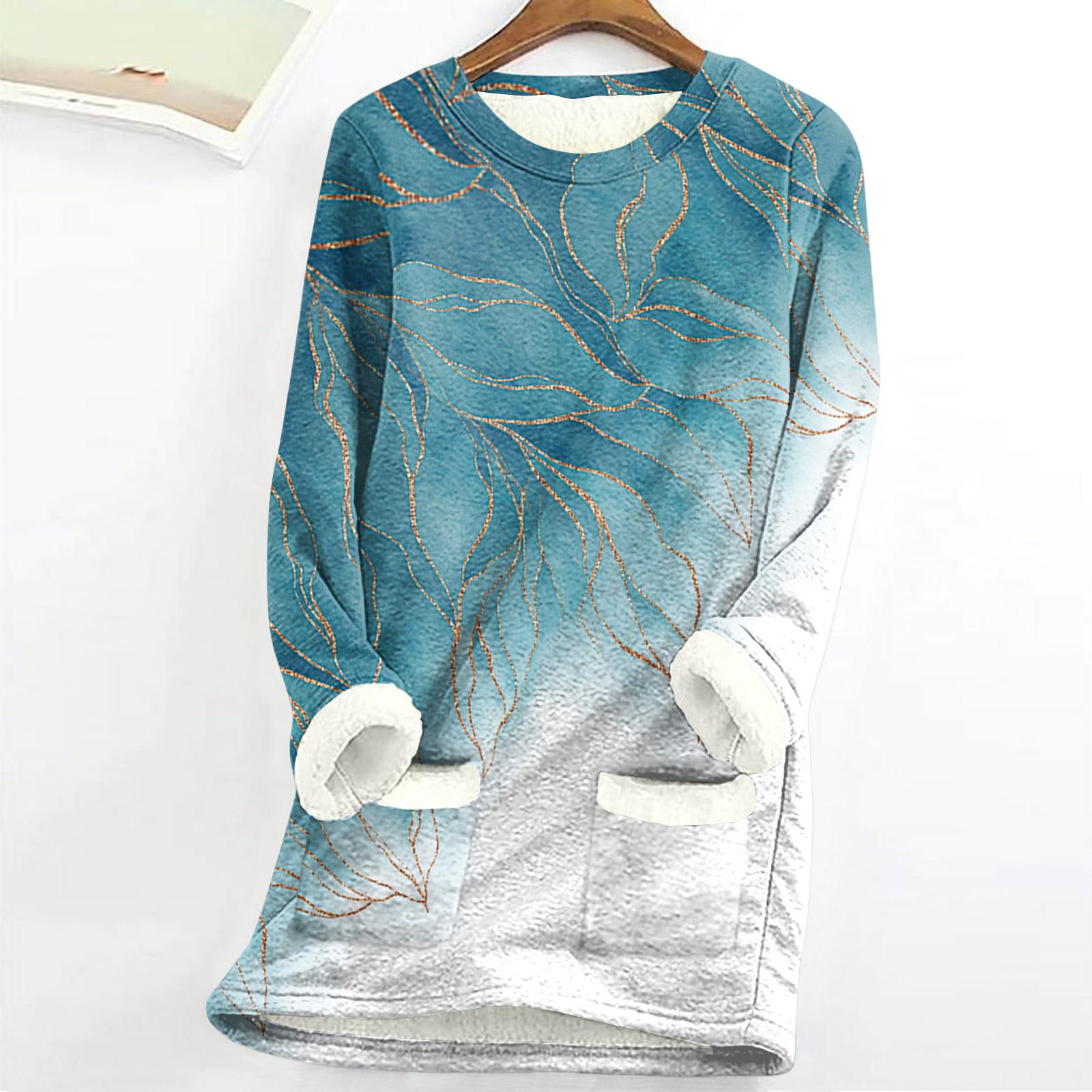 Женский топ с круглым вырезом и принтом из утолщенного плюша и кашемира, теплый длинный топ XL небесно-голубой
Женский топ с круглым вырезом и принтом из утолщенного плюша и кашемира, теплый длинный топ XL небесно-голубой