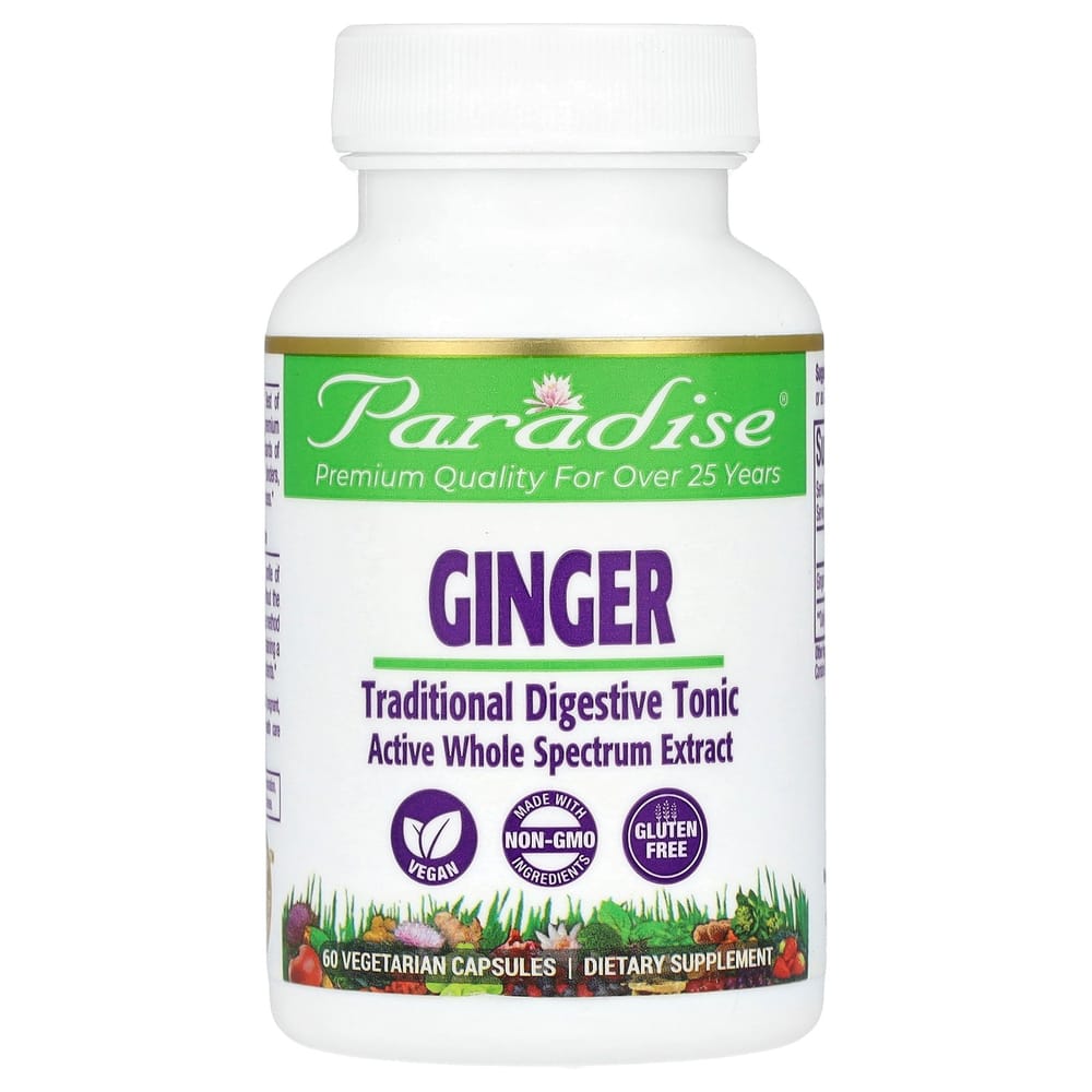 Paradise Herbs Ginger Vegetarian Capsules, 60 Count 60 pcs - 1 ea
Paradise Herbs Ginger Vegetarian Capsules, 60 Count 60 pcs - 1 ea