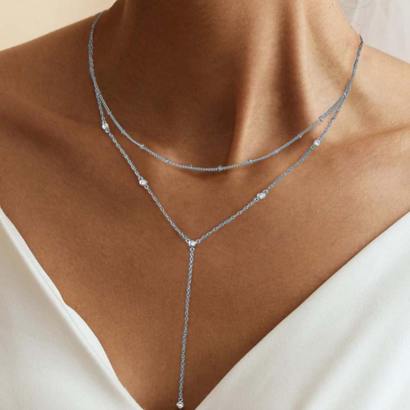Fashion Gold Color Double Layered Y-shaped Choker Necklace For Women Exquisite Crystal Long Tassel Necklace Zircon Gifts
Fashion Gold Color Double Layered Y-shaped Choker Necklace For Women Exquisite Crystal Long Tassel Necklace Zircon Gifts