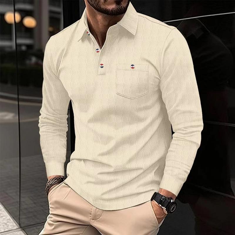 Foreign trade cross-border new lapel jacquard long-sleeved men s casual POLO shirt S чорний
Foreign trade cross-border new lapel jacquard long-sleeved men s casual POLO shirt S чорний