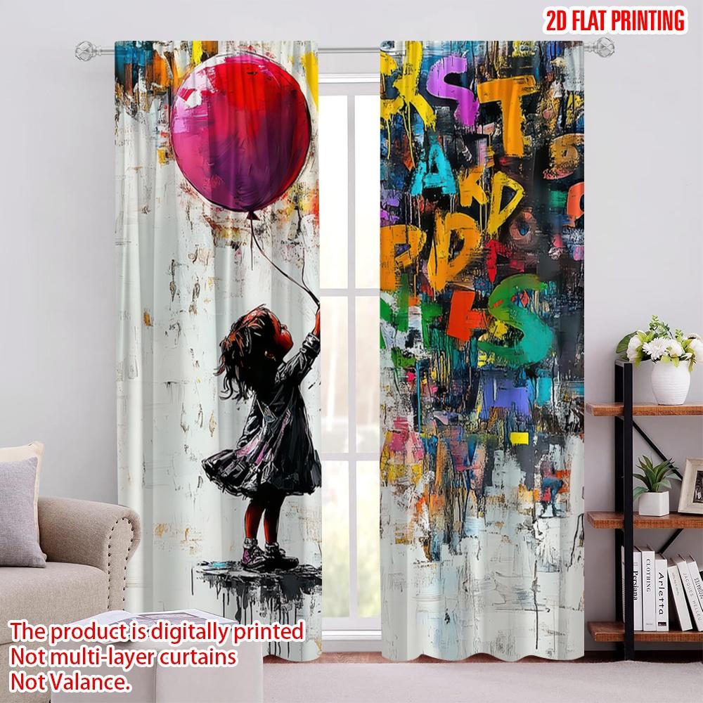 2pcs Window Curtains Colorful Graffiti Versatile Fabric,Without Electricity Wall Decor Suitable for Festive atmosphere 52.50 × 116.00 cm 2 pcs
2pcs Window Curtains Colorful Graffiti Versatile Fabric,Without Electricity Wall Decor Suitable for Festive atmosphere 52.50 × 116.00 cm 2 pcs
