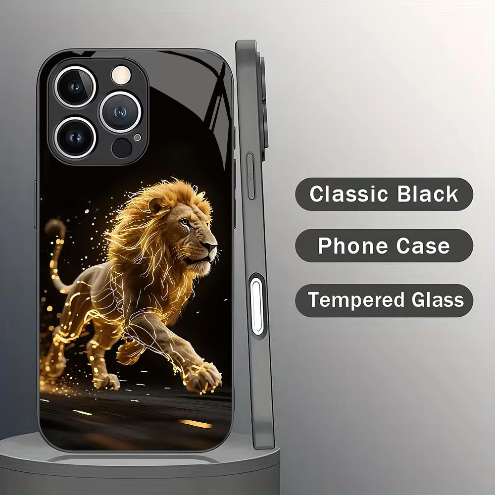 Golden lion pattern tempered glass phone case suitable for iPhone 17 16 15 14 13 12 11 Pro/Max/Plus anti drop back cover iPhone 17ProMax
Golden lion pattern tempered glass phone case suitable for iPhone 17 16 15 14 13 12 11 Pro/Max/Plus anti drop back cover iPhone 17ProMax