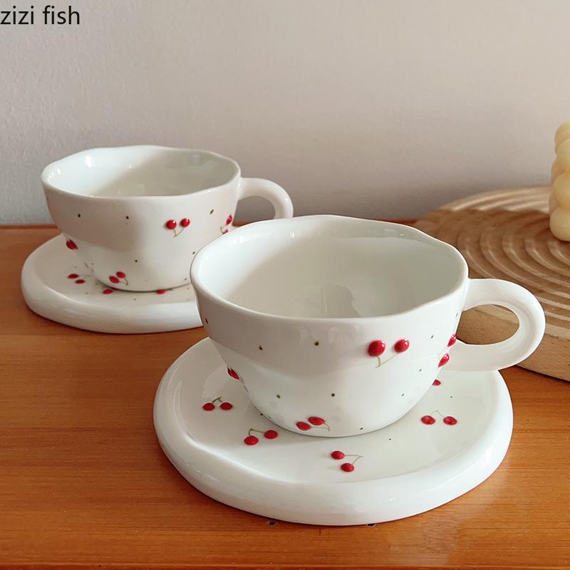 Cherry Coffee Cups and Plates Afternoon Tea Mug Water Cup Breakfast Cup Dessert Dish Milk Tea Cups Coffee Mug Tea Mugs 201-300ml
Cherry Coffee Cups and Plates Afternoon Tea Mug Water Cup Breakfast Cup Dessert Dish Milk Tea Cups Coffee Mug Tea Mugs 201-300ml