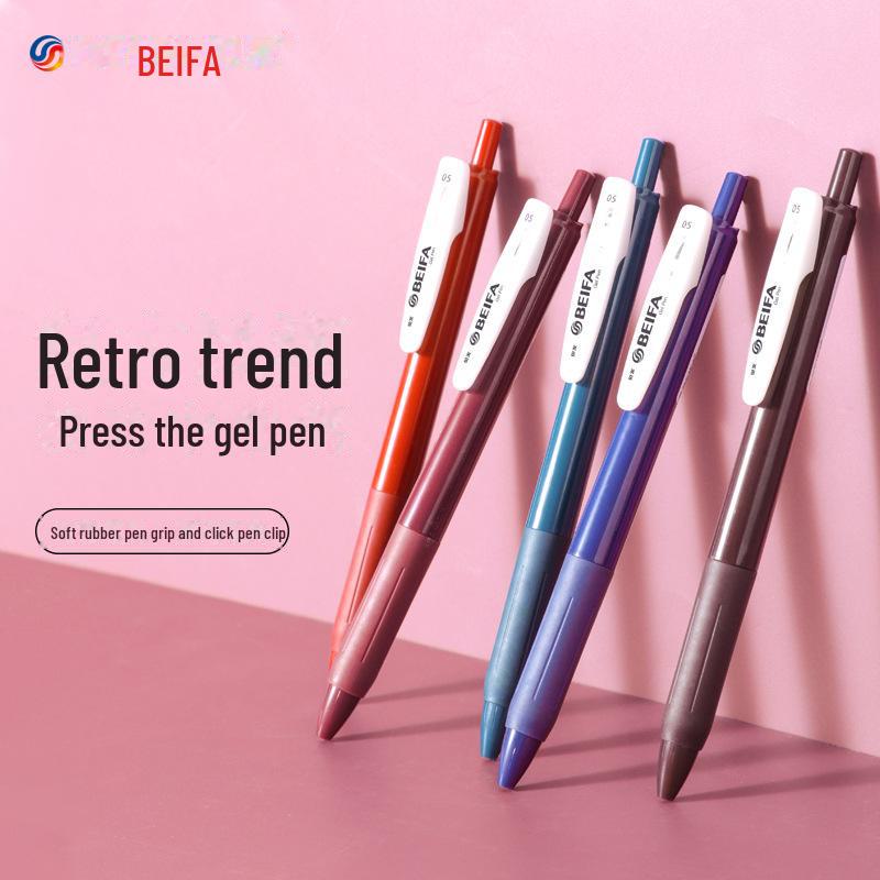 Beifa Retro Color Gel Pen 0.5mm Bullet Tip - Quick Dry Chinese Style for Students 0.5mm
Beifa Retro Color Gel Pen 0.5mm Bullet Tip - Quick Dry Chinese Style for Students 0.5mm