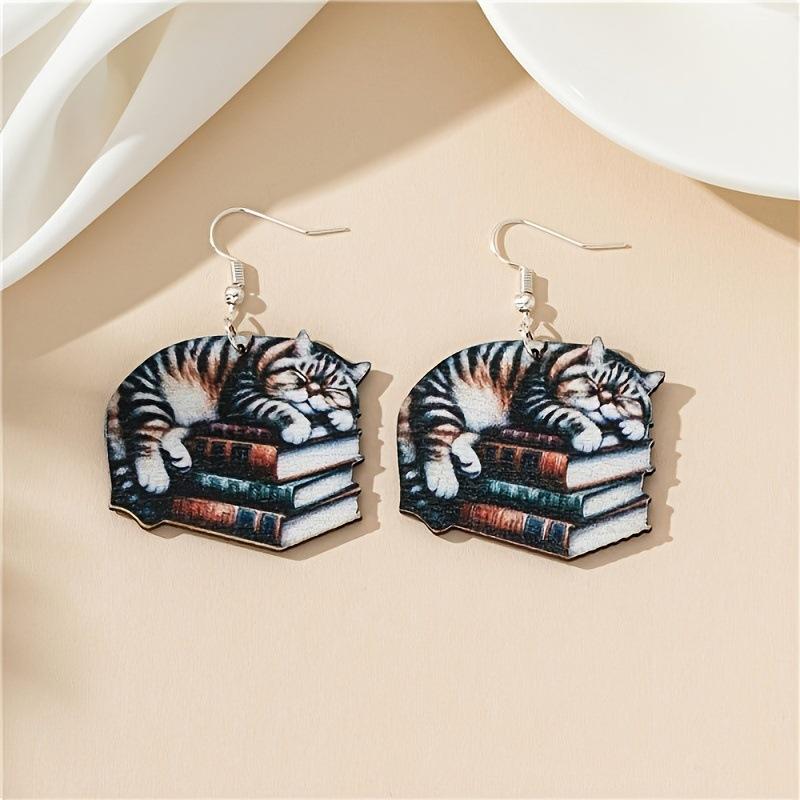 Новий шкільний сезон Сезон випускного Кошеня Книга Підвіска Дерев яні двосторонні сережки Назад до школи Подарунок на День вчителя
Новий шкільний сезон Сезон випускного Кошеня Книга Підвіска Дерев яні двосторонні сережки Назад до школи Подарунок на День вчителя