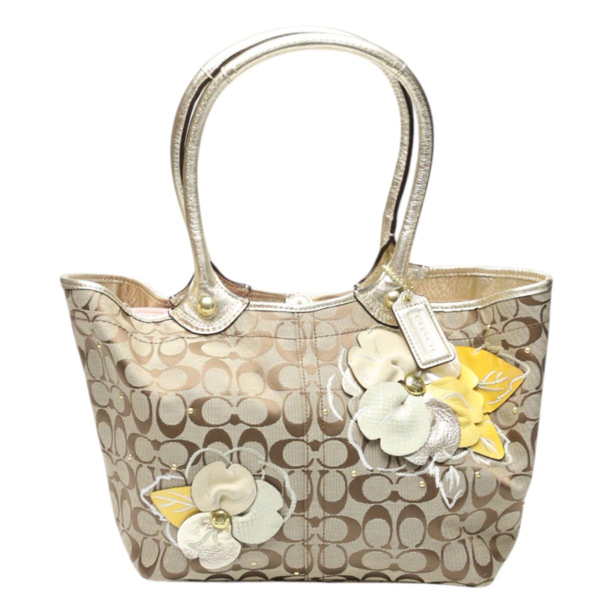COACH Shoulder back Applique Tote Bag canvas Khaki x Gold Women F16276 Used
COACH Shoulder back Applique Tote Bag canvas Khaki x Gold Women F16276 Used