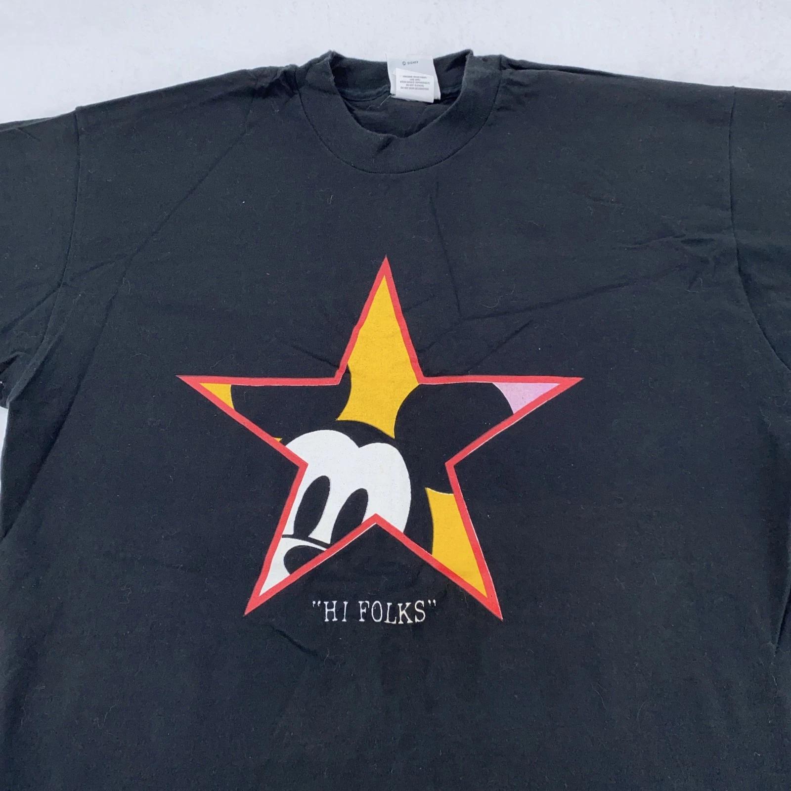 Vintage Mickey Mouse Hi Folks Shirt Mens XL Black Star Graphic Disney 90s 3XL
Vintage Mickey Mouse Hi Folks Shirt Mens XL Black Star Graphic Disney 90s 3XL