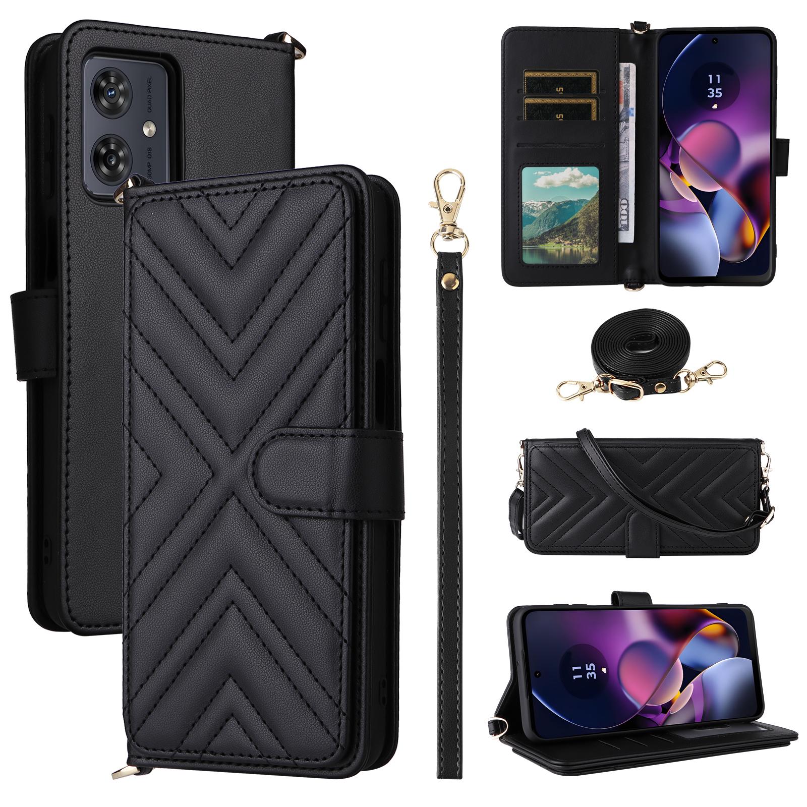 Wallet Phone Case for Motorola Moto G64y 5G/G64 5G/G54 Power 5G/G54 5G Leather Cover with Shoulder/Wrist Strap Black
Wallet Phone Case for Motorola Moto G64y 5G/G64 5G/G54 Power 5G/G54 5G Leather Cover with Shoulder/Wrist Strap Black