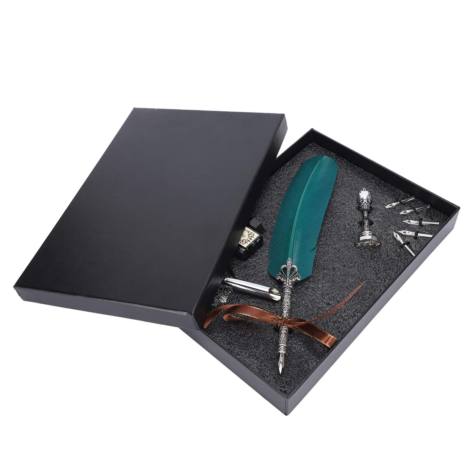 Quill Pen Set Feather Decoration Quill Pen 6 Different Nibs Fountain Pen Gift (Green) зелений
Quill Pen Set Feather Decoration Quill Pen 6 Different Nibs Fountain Pen Gift (Green) зелений