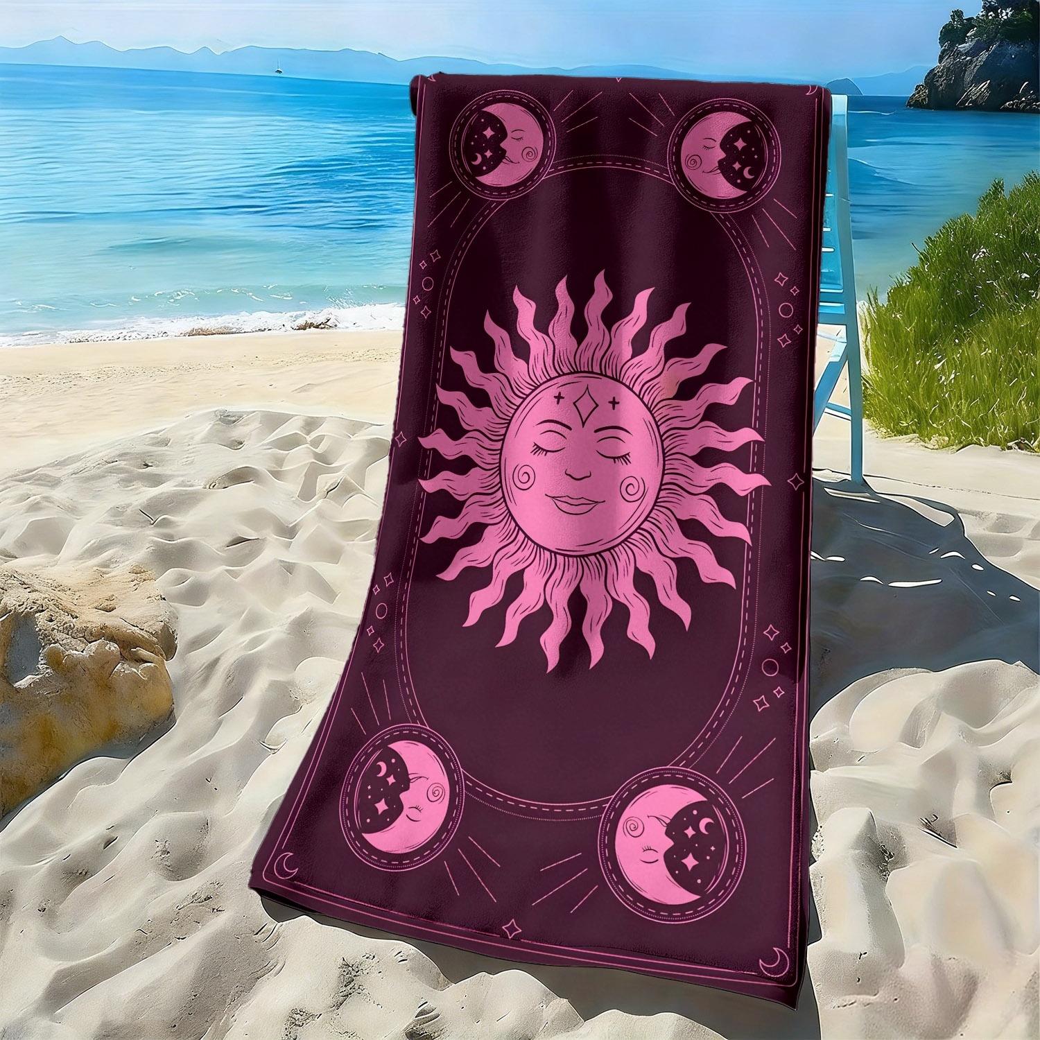 Sun and Moon Pink and Purple Pattern polyester microfiber beach towel is highly absorbent, suitable swimming and beach outings W30*H60(CM)
Sun and Moon Pink and Purple Pattern polyester microfiber beach towel is highly absorbent, suitable swimming and beach outings W30*H60(CM)