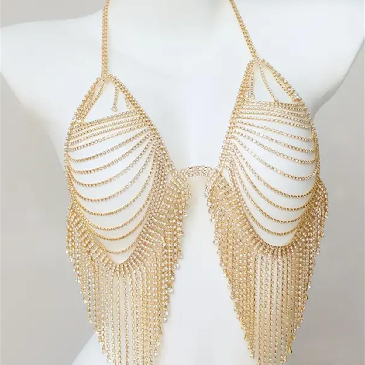 Multilayer Rhinestone Fringed Breast Chain Personality Trend Sexy Bikini Body Chain Women S Chest Chain золотой
Multilayer Rhinestone Fringed Breast Chain Personality Trend Sexy Bikini Body Chain Women S Chest Chain золотой