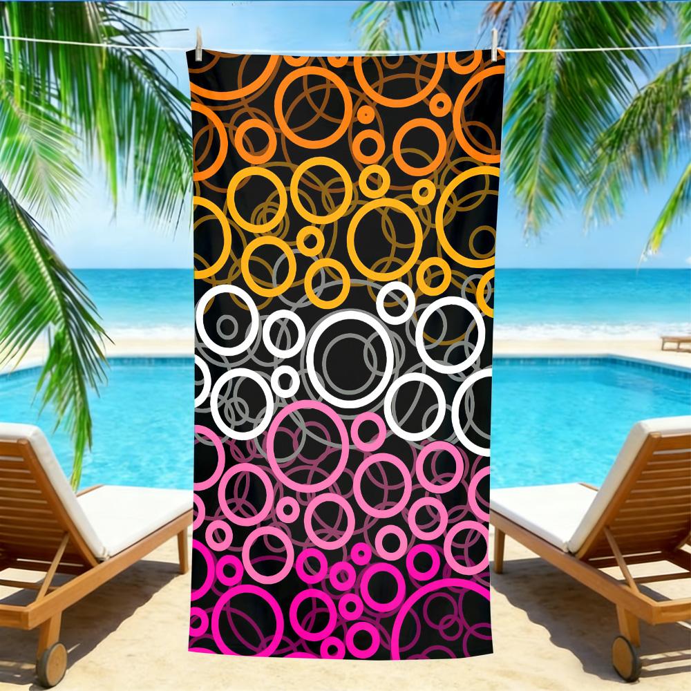 Gradient Circle Beach Towel – Oversized Quick Dry Sand Free with Orange to Pink Ring Print W30*H60(CM)
Gradient Circle Beach Towel – Oversized Quick Dry Sand Free with Orange to Pink Ring Print W30*H60(CM)