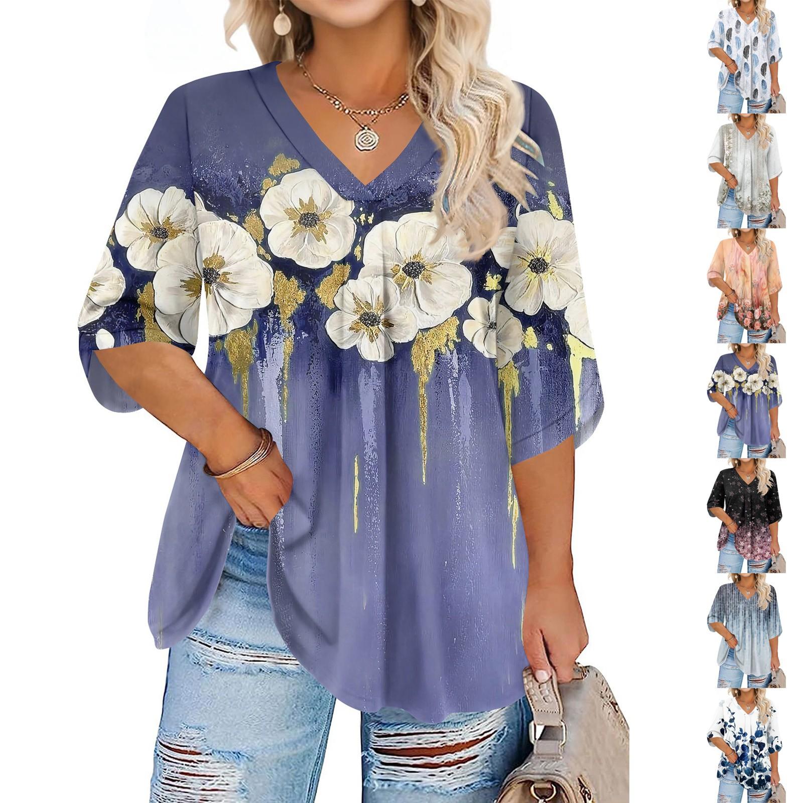 Women s Fashion Large Size Print V-Neck Three-quarter Sleeve Top L фіолетовий
Women s Fashion Large Size Print V-Neck Three-quarter Sleeve Top L фіолетовий