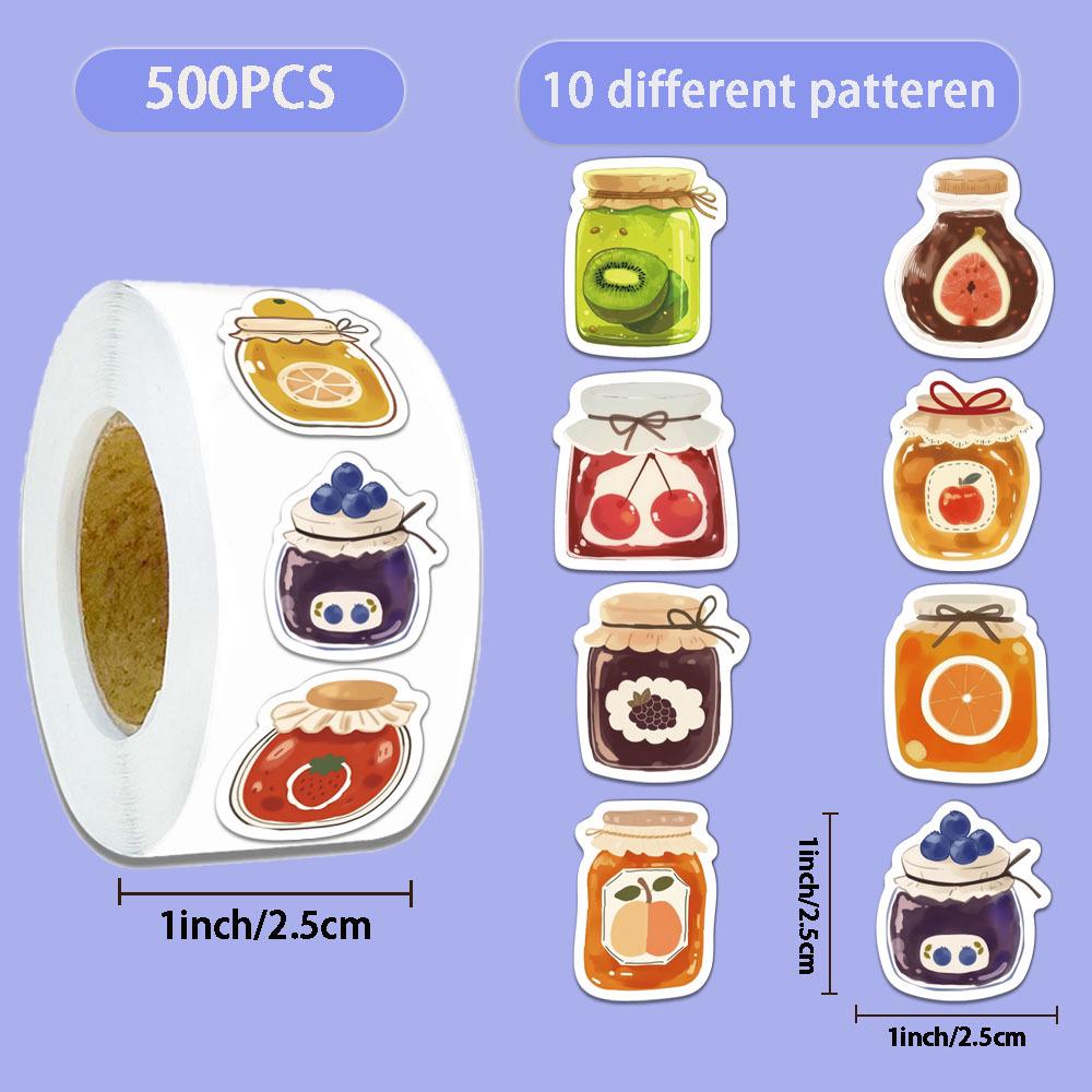 500-Sheet Roll of Creative Jam Jar and Journal Decoration Stickers for DIY Projects
500-Sheet Roll of Creative Jam Jar and Journal Decoration Stickers for DIY Projects
