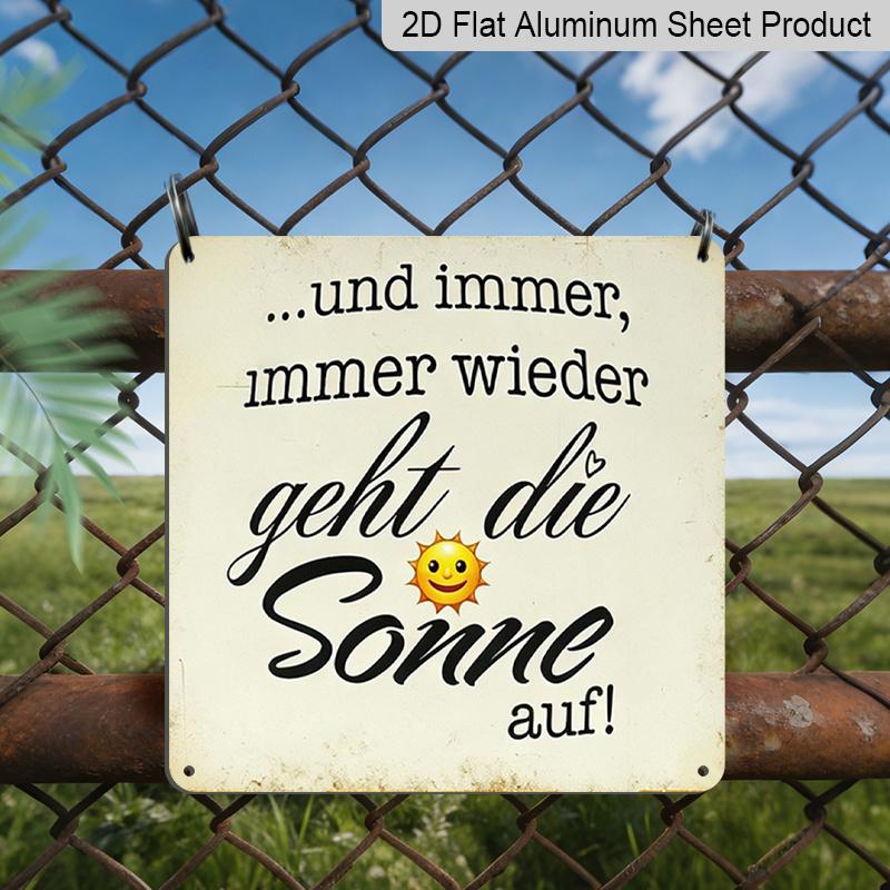 2D Flat, 1pc Retro Metal Tin Sign, The Sun Always Rises Inspirational German Quote Sign, Vintage Aluminium Wall Art, Rustic Decorative Plaque for 20*20cm
2D Flat, 1pc Retro Metal Tin Sign, The Sun Always Rises Inspirational German Quote Sign, Vintage Aluminium Wall Art, Rustic Decorative Plaque for 20*20cm