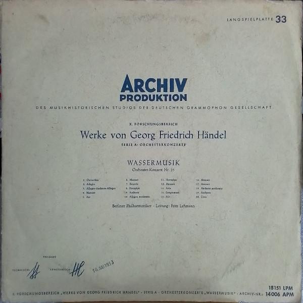 LP Record GEORG FRIEDRICH HNDEL BERLINER PH Wassermusik OrchesterKonzert Nr. APM14006 Archiv Produkti 1953 Germany Classical Used
LP Record GEORG FRIEDRICH HNDEL BERLINER PH Wassermusik OrchesterKonzert Nr. APM14006 Archiv Produkti 1953 Germany Classical Used