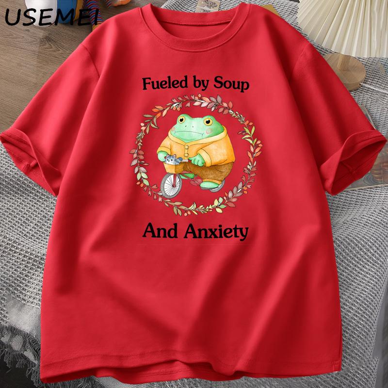 Soup and Anxiety Tshirt Funny Frog Graphic Tshirt Cotton Short Sleeve T Shirt Unisex Printed O Neck Tee Shirt Unisexs Clothes S
Soup and Anxiety Tshirt Funny Frog Graphic Tshirt Cotton Short Sleeve T Shirt Unisex Printed O Neck Tee Shirt Unisexs Clothes S