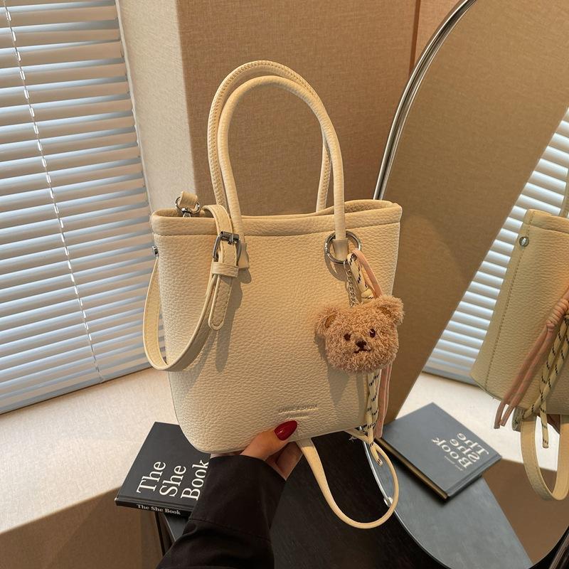 Простая и универсальная портативная сумка-ведро, женская новая модная трендовая сумка на плечо, нишевая сумка-мессенджер белый