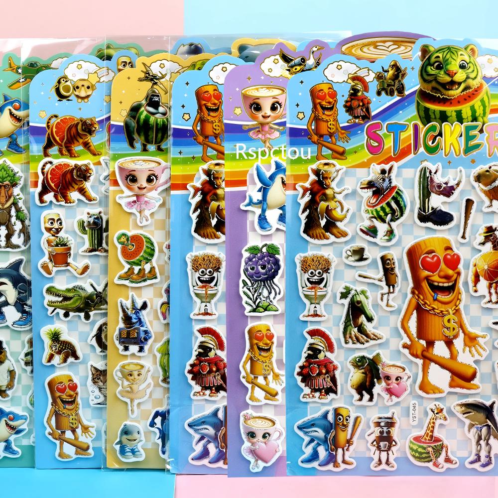 6pcs Tung Tung Tung Sahur Cartoon Bubble Stickers Italian Brainrot Abstract Animal Decals Suitcase Phone Notebook Sticker Decor
6pcs Tung Tung Tung Sahur Cartoon Bubble Stickers Italian Brainrot Abstract Animal Decals Suitcase Phone Notebook Sticker Decor