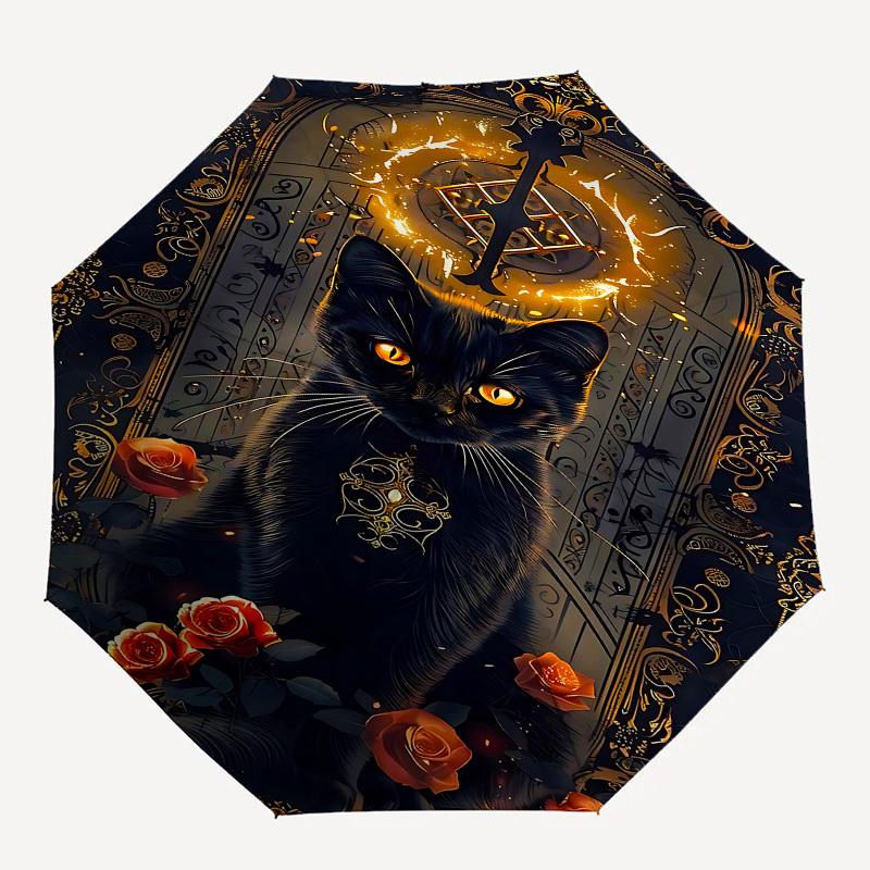 1pc Black Cat Roses umbrella with 8 iron ribs and a plastic handle, automatic opening and closing, portable and foldable1062
1pc Black Cat Roses umbrella with 8 iron ribs and a plastic handle, automatic opening and closing, portable and foldable1062