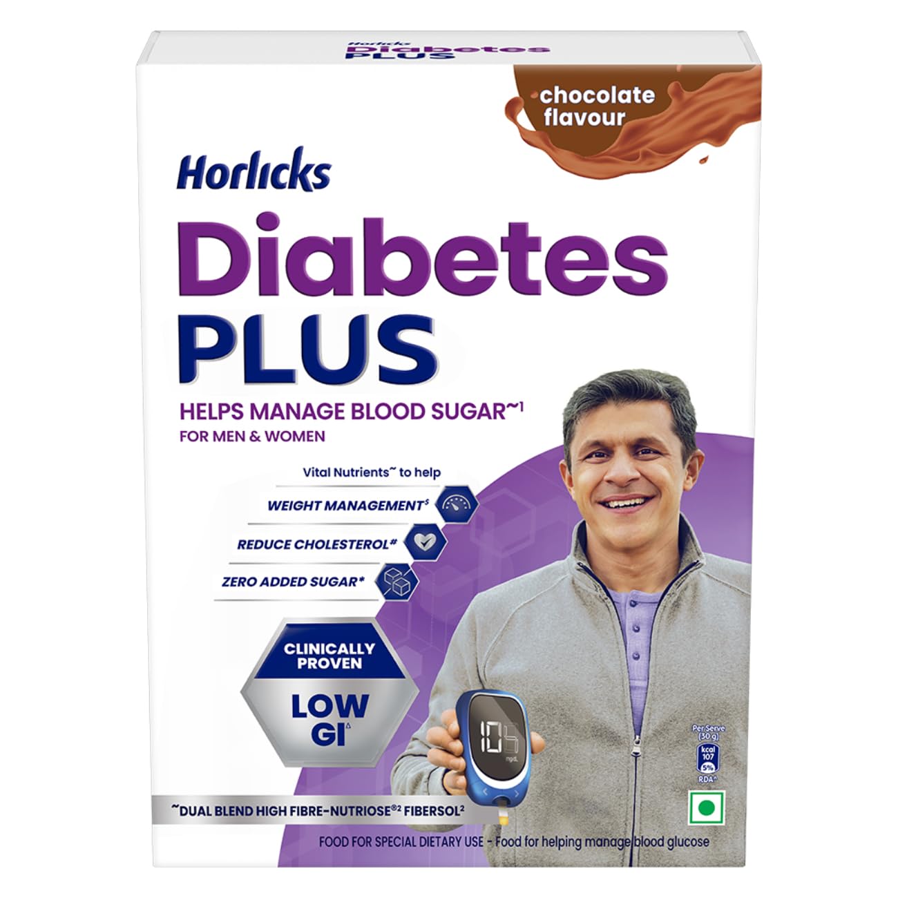 Horlicks Діабет Плюс Шоколад Високий вміст білка Високий вміст клітковини Поживний напій Порошок 400 г 1 Упаковка
Horlicks Діабет Плюс Шоколад Високий вміст білка Високий вміст клітковини Поживний напій Порошок 400 г 1 Упаковка