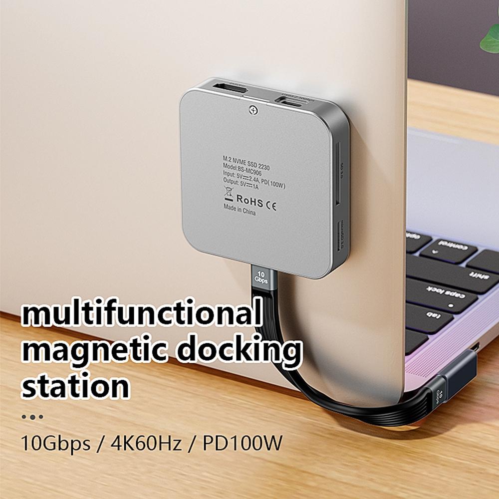 MC906 2230 M.2 Nvme SSD Enclosure Magnetic USB C Hub with HD Port SD/TF Card Slot As Shown A
MC906 2230 M.2 Nvme SSD Enclosure Magnetic USB C Hub with HD Port SD/TF Card Slot As Shown A