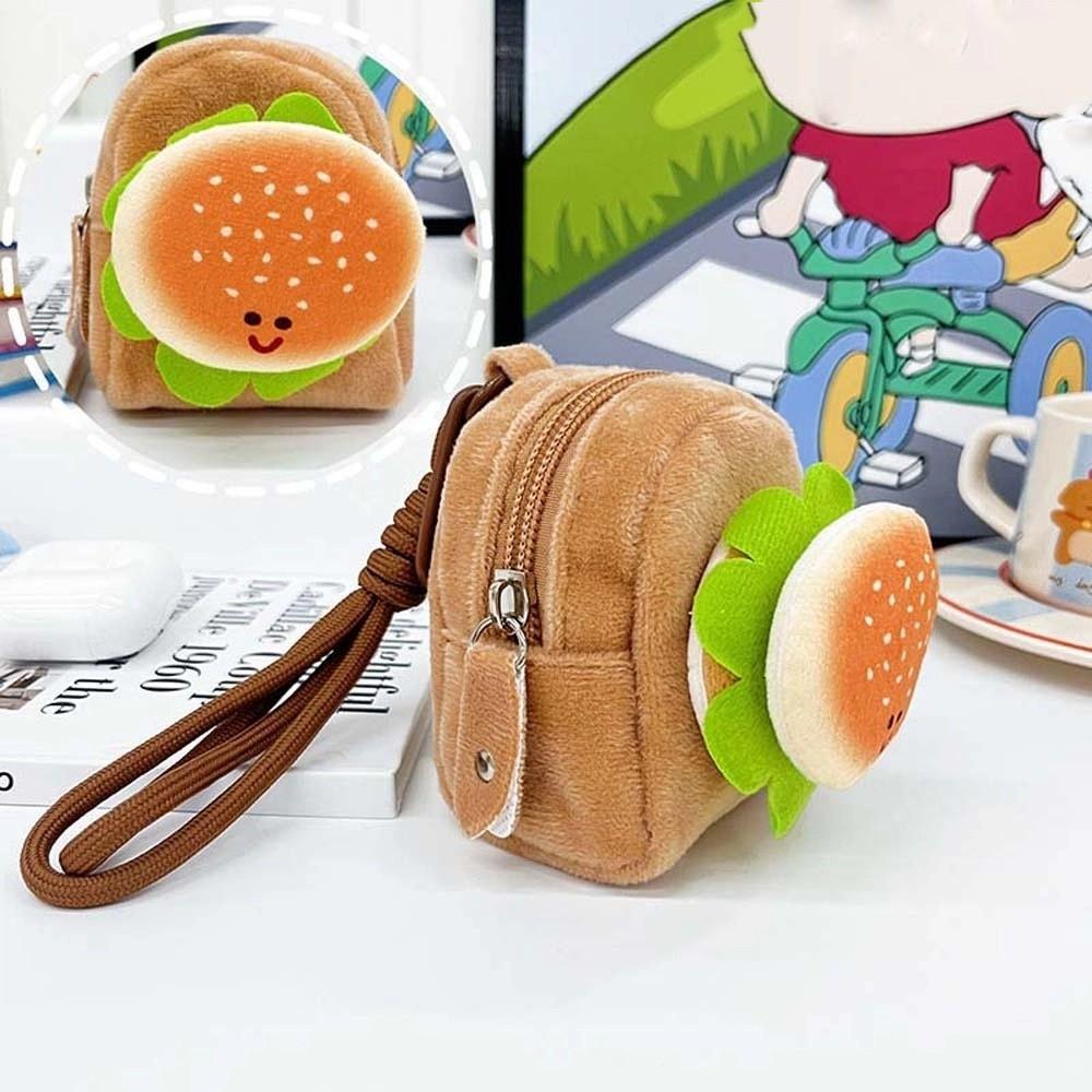 Сумка для хранения Гамбургер Капибара Печенье Мультяшный Брелок Сумка Милый Плюшевый Маленький Кошелек Девочки Style1