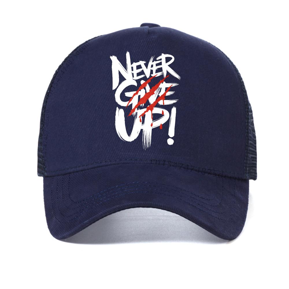 Slogan Print Never Give Up! Letter baseball cap Men s Crew Neck Perfect Summer Casual hat fashion unisex mesh Snapback hats Adjustable темно-синього кольору
Slogan Print Never Give Up! Letter baseball cap Men s Crew Neck Perfect Summer Casual hat fashion unisex mesh Snapback hats Adjustable темно-синього кольору