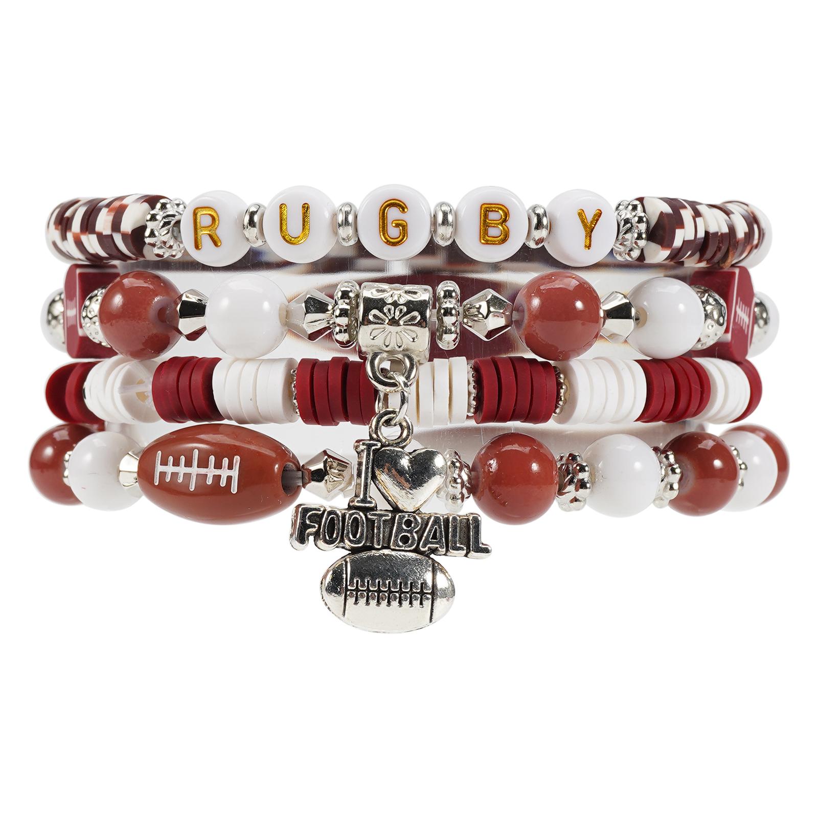 Basketball Football Game Day Bracelets for Women, Stackable Heishi Beaded Stretch Bracelet 18cm
Basketball Football Game Day Bracelets for Women, Stackable Heishi Beaded Stretch Bracelet 18cm