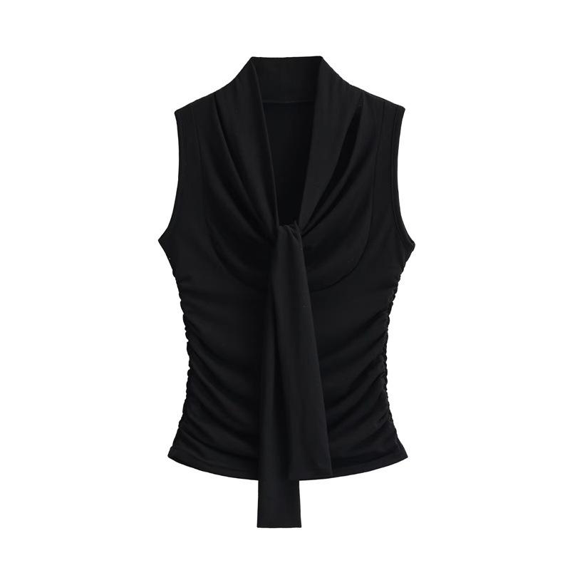Women s Retro Tie Slim-Fit Pleated Sleeveless Vest with Swing Collar Small чёрный
Women s Retro Tie Slim-Fit Pleated Sleeveless Vest with Swing Collar Small чёрный