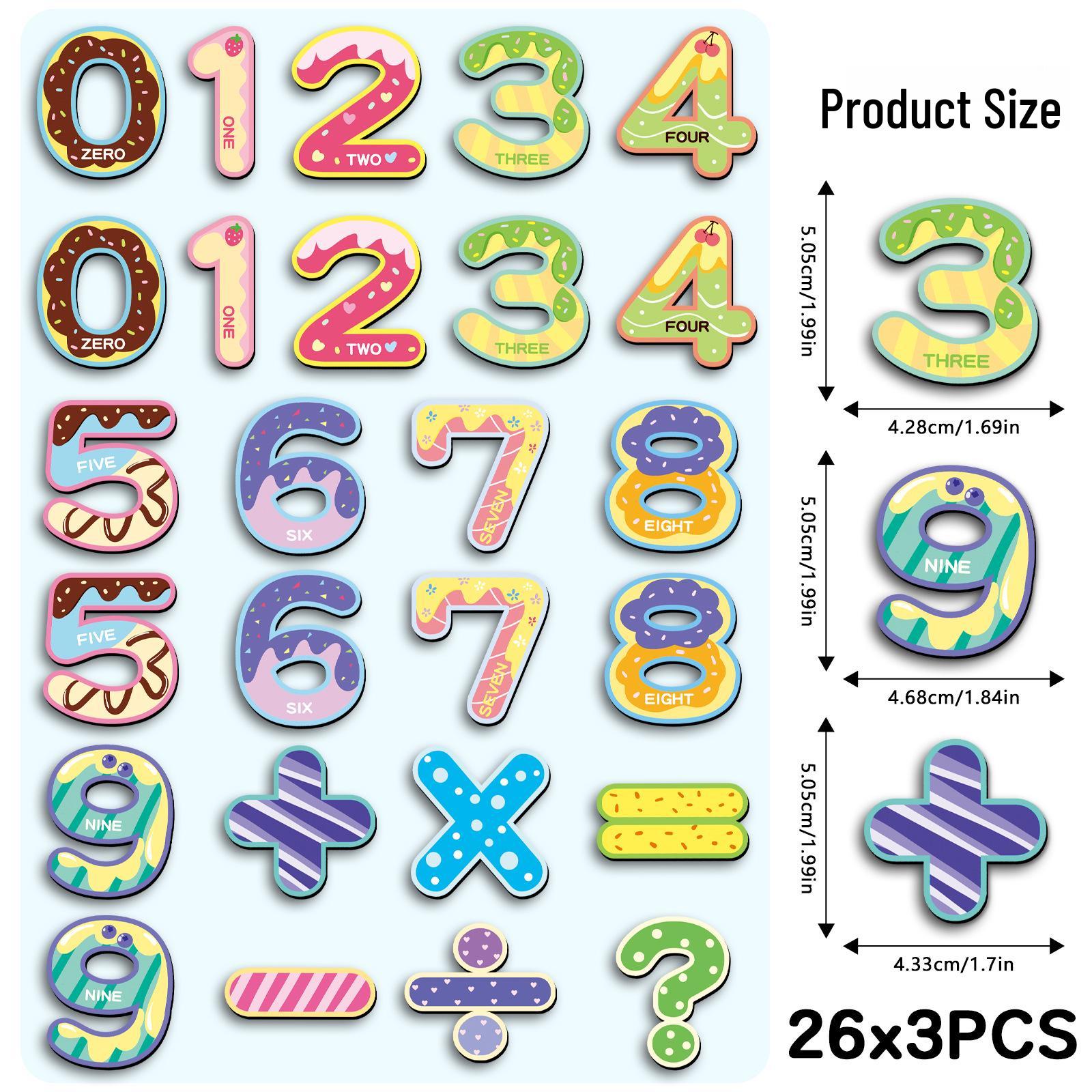 78-Piece Set: Magnetic Cartoon Number & Symbol Fridge Magnets - Waterproof Early Education & Car Decoration 5.5-8.5 CM
78-Piece Set: Magnetic Cartoon Number & Symbol Fridge Magnets - Waterproof Early Education & Car Decoration 5.5-8.5 CM