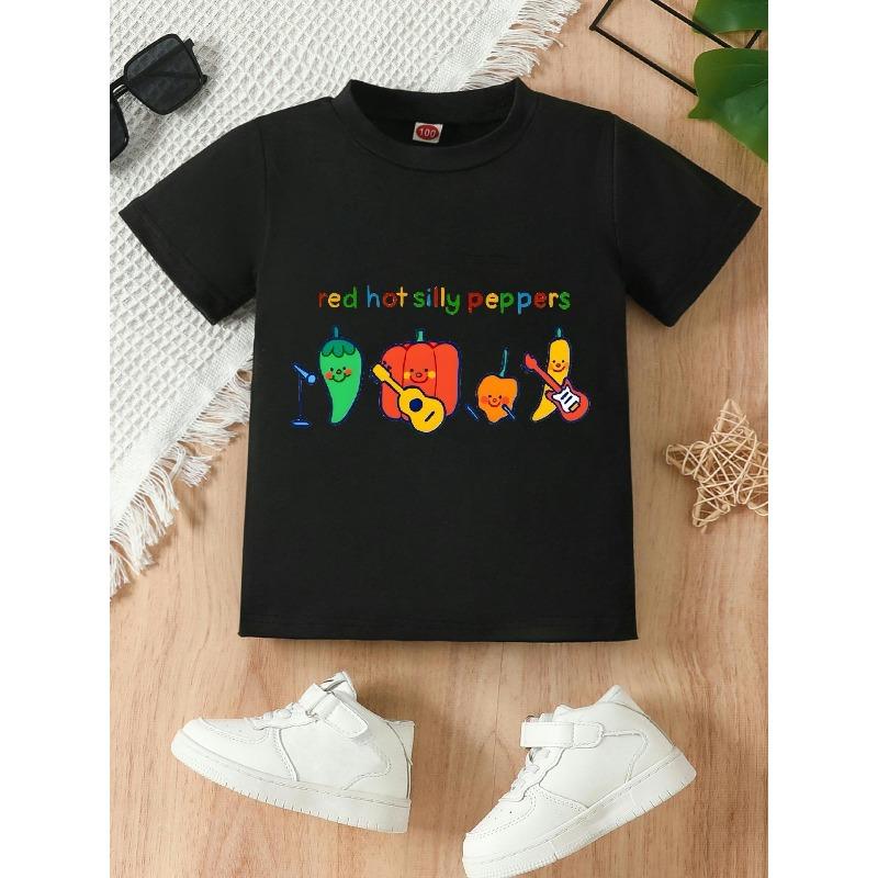 European sizes Cute and Fun Chili Pepper Band Pattern T-shirt, Round Neck Casual T-shirt, Suitable for Young Girls 98cm чёрный
European sizes Cute and Fun Chili Pepper Band Pattern T-shirt, Round Neck Casual T-shirt, Suitable for Young Girls 98cm чёрный