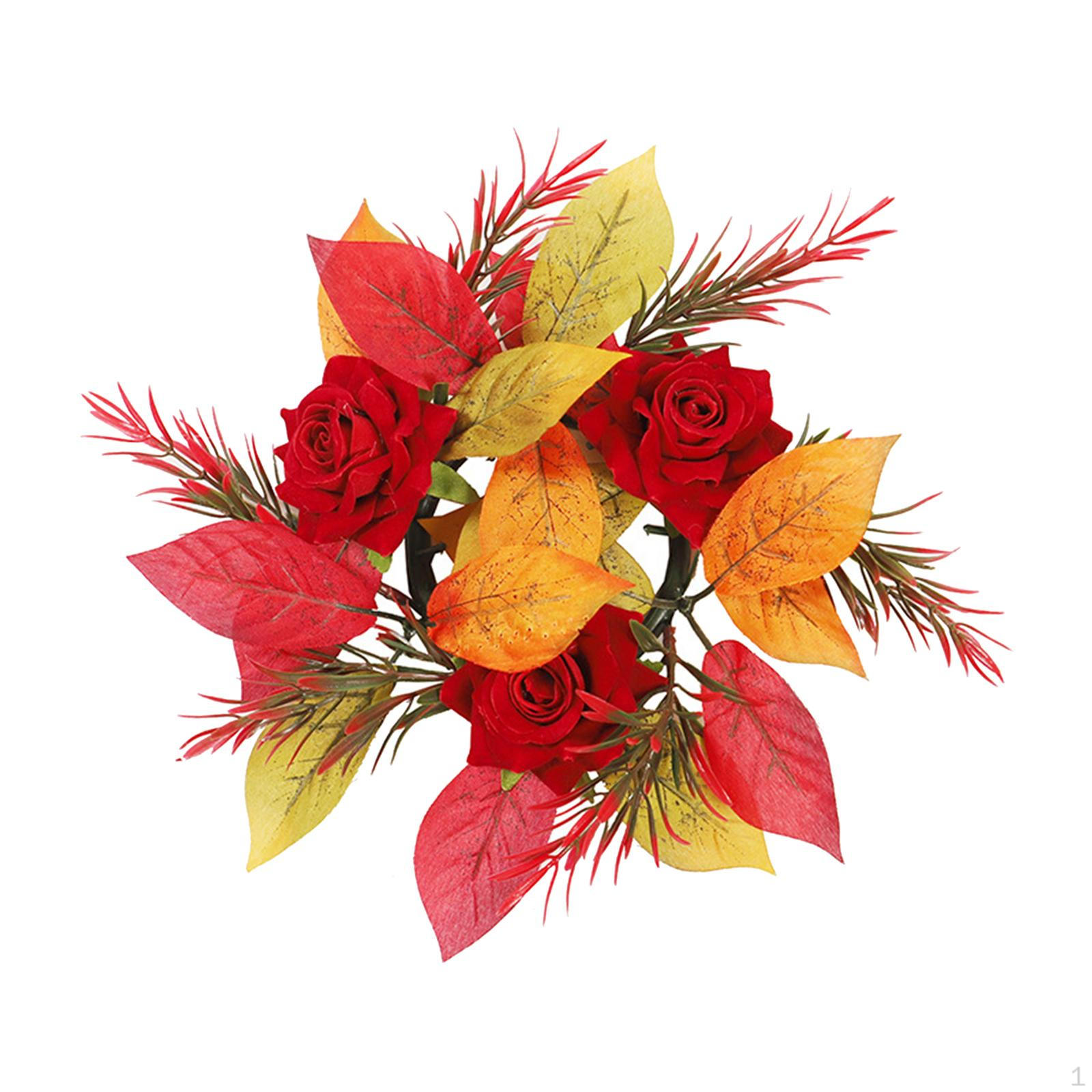 Candle Ring Wreath Pillar Holder Autumn Artificial Rose Fall for Door
Candle Ring Wreath Pillar Holder Autumn Artificial Rose Fall for Door